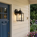 Matte Black Hanging Waterfall Glass Lantern Wall Light