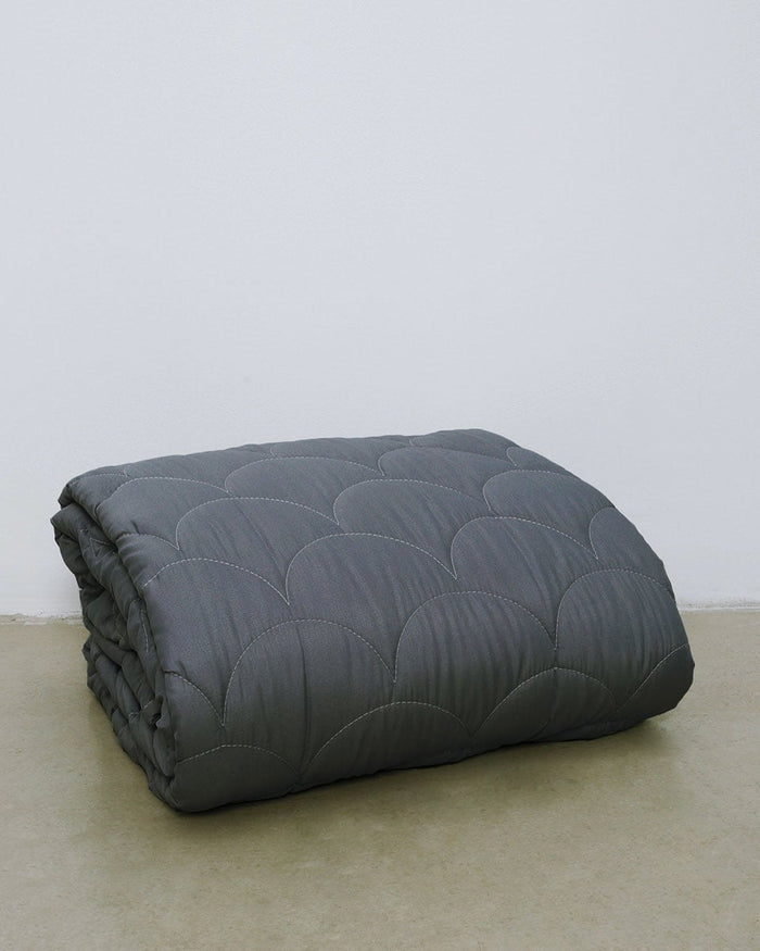 Μονόχρωμο Κουβερλί Microfiber Sandy-Ανθρακί-Μονή