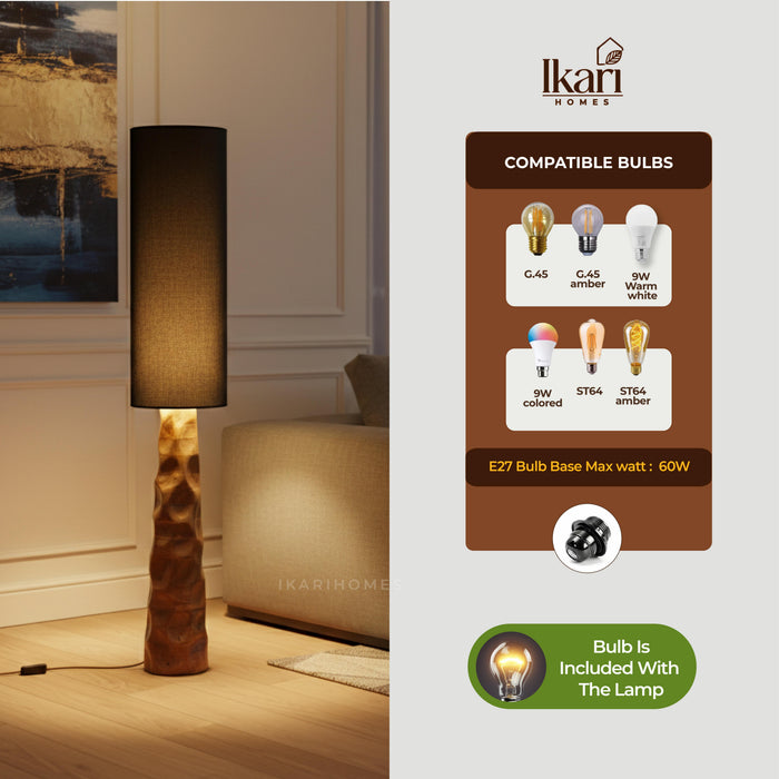 Midnight Glow Floor Lamp – Bold Light, Sculpted Elegance