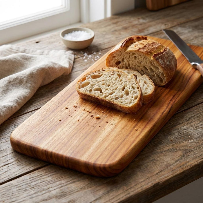 Natural Rounded Rectangle Narrow Anti-Bacterial Cutting Board