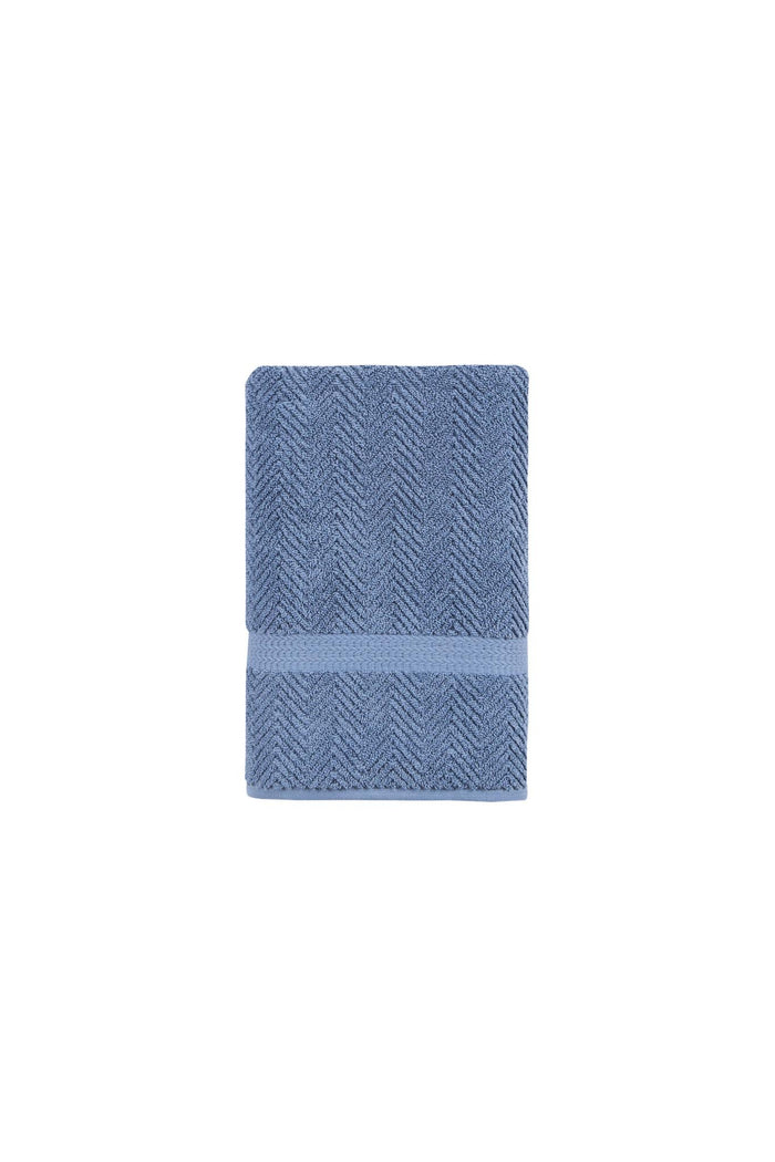Navy Blue Chevron Turkish Cotton 27" X 54" Bath Towel