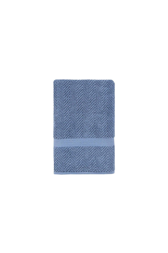 Navy Blue Chevron Turkish Cotton 27" X 54" Bath Towel