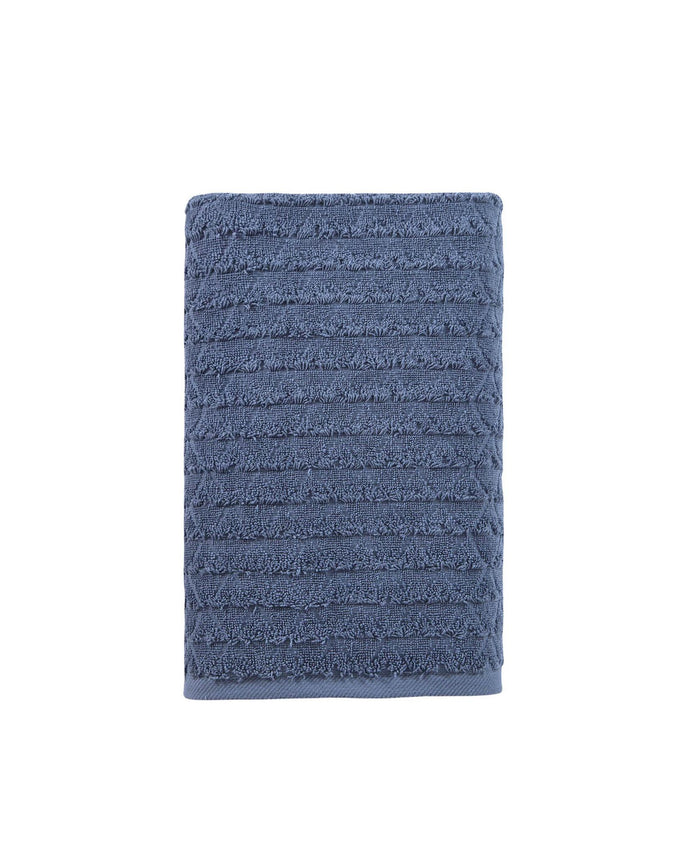 Navy Blue Geometric Turkish Cotton 27" X 54" Bath Towel