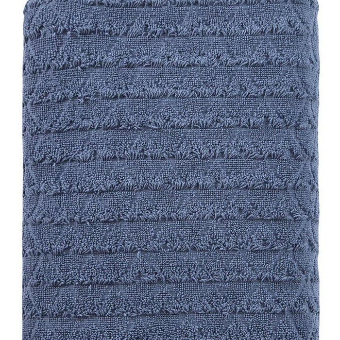 Navy Blue Geometric Turkish Cotton 27" X 54" Bath Towel