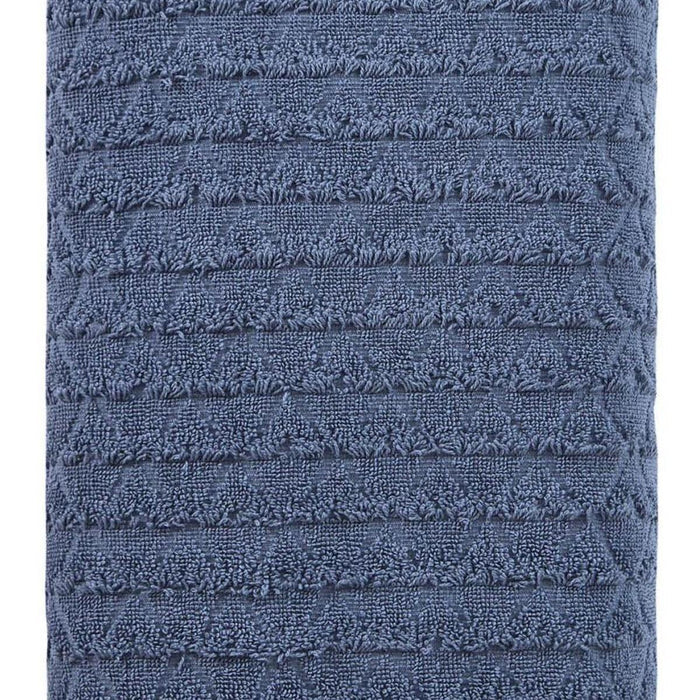 Navy Blue Geometric Turkish Cotton 27" X 54" Bath Towel