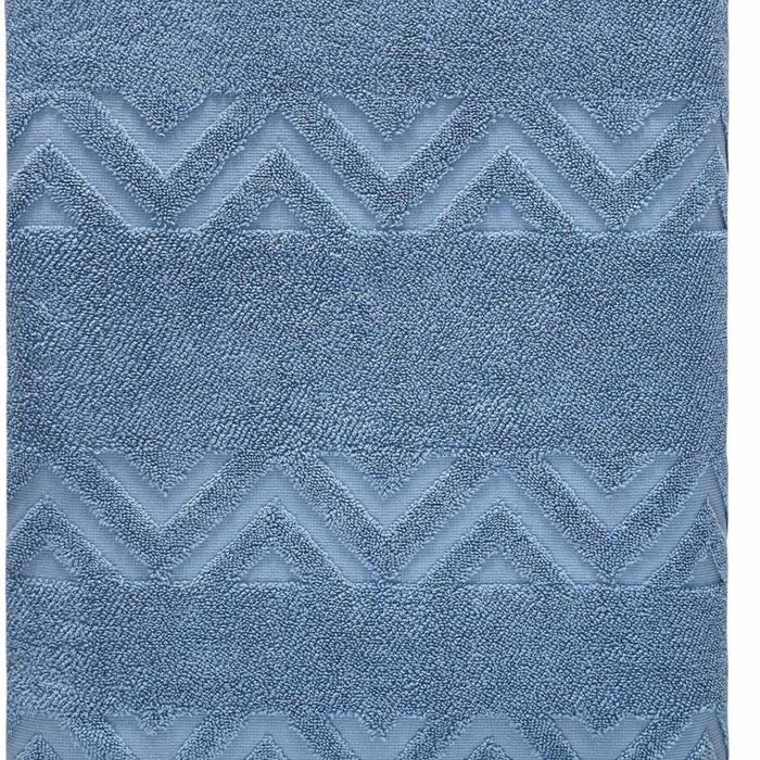 Navy Blue Jacquard Turkish Cotton 27" X 54" Chevron Bath Towel