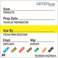 New 2" x 2" Dissolvable Keystone 4219004 Universal Food Label Roll of 750 - Falcon Restaurant Supply - 1