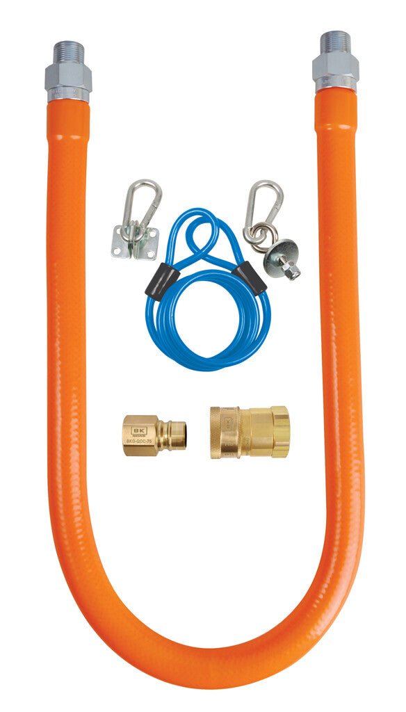New 3/4" X 60" Gas Hose Connector Kit 2 - Falcon Restaurant Supply - 1
