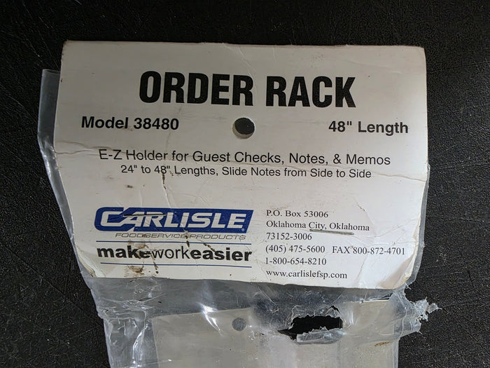 New 48" Carlisle 38480 Aluminum Wall Mounted Ticket Holder