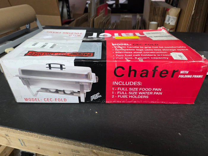 New ABC CEC-FOLD Full Size 8 Qt. Stainless Steel Economy Chafer Set - TH5