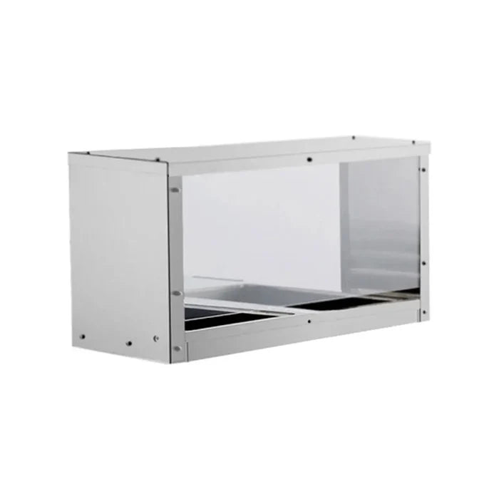 New Atosa MROS - 2ST Overshelf/Sneezeguard for 2 - Well Steam Table, SS201, 18G - Falcon Restaurant Supply - 1