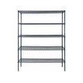 New Atosa MWSSE242486 5 - Shelf Epoxy Shelving Unit w/ 86" Posts (24"x24") - Slate Gray - Falcon Restaurant Supply - 1