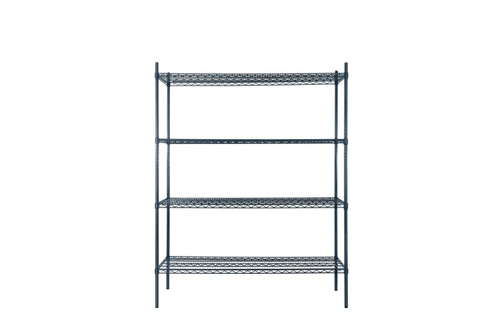 New Atosa MWSSE244874 4 - Shelf Epoxy Shelving Unit w/ 74" Posts (24"x48") - Slate Gray - Falcon Restaurant Supply - 1