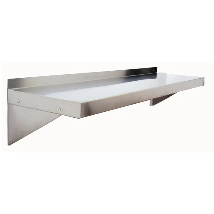 New Atosa SSWS - 1272 Wall Shelf, 12"x72"x10", 18 Gage, Stainless Steel 304 - Falcon Restaurant Supply - 1