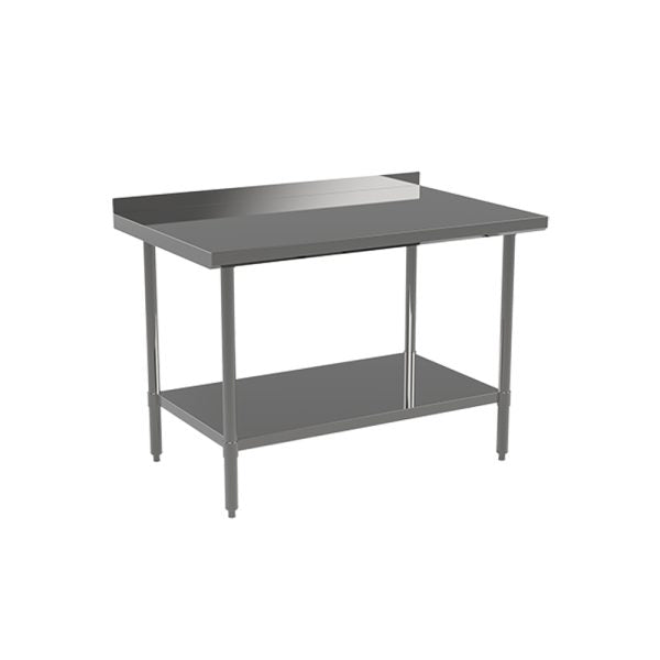 New Atosa ST2448ECR2 48" x 24" Stainless Steel Work Table with 2" Backsplash