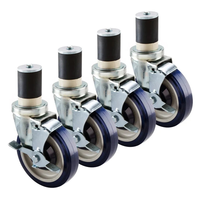 New Atosa WA400001 Caster Set, 5" H, 1 - 1/2" Expanding Stem Caster Kit (Set of 4) - Falcon Restaurant Supply - 1