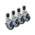 New Atosa WA400002 Universal Plate Caster w/ Front Brake, 3 - 1/2"x3 - 1/2" plate, 1" wheel - Falcon Restaurant Supply - 1