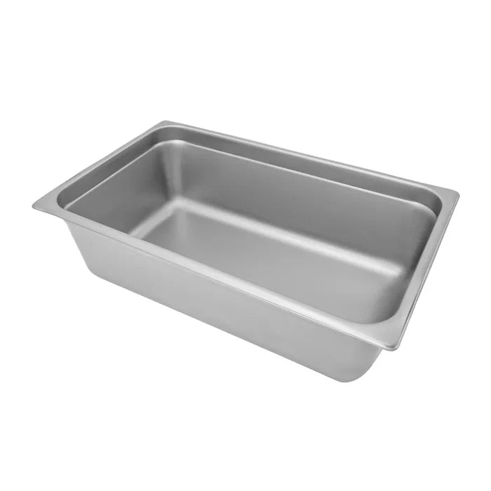 New Browne Full - Size Anti - Jam Steam Table Pan 4" Deep, 22 Gauge NSF (22004) - Falcon Restaurant Supply - 1