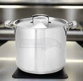 New Browne THERMALLOY Deep Stock Pot, 16qt/15.14L, 11x9.8"/28x25cm, Stainless (5723916) - Falcon Restaurant Supply - 1