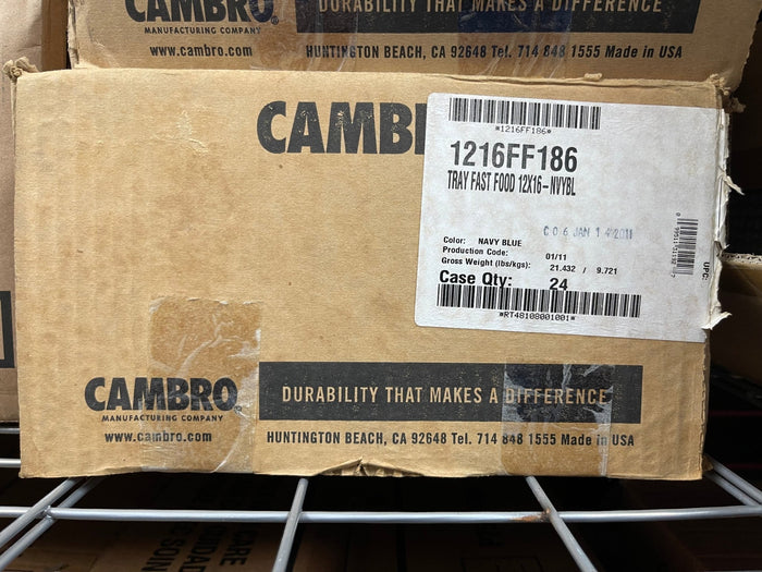 New Cambro 1216FF186 12" x 16" Navy Blue Fast Food Serving Tray - 24/Case - Falcon Restaurant Supply - 3