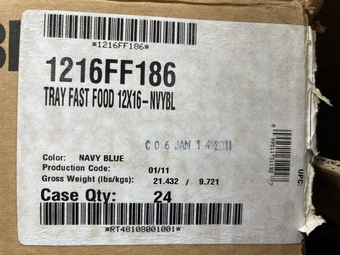 New Cambro 1216FF186 12" x 16" Navy Blue Fast Food Serving Tray - 24/Case - Falcon Restaurant Supply - 4