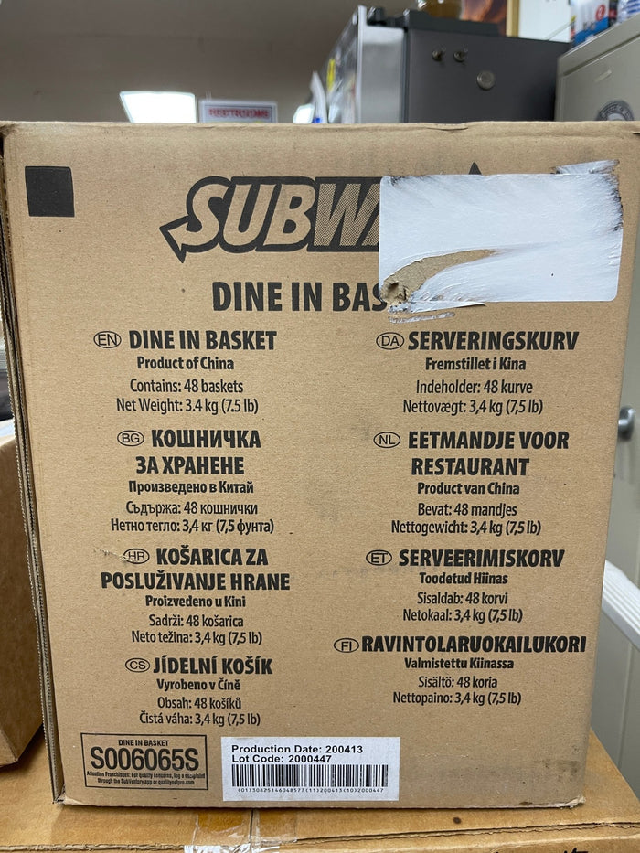 New Case of 48 Subway Green Oval Plastic Food Serving Baskets 12"x 9" - Falcon Restaurant Supply - 3