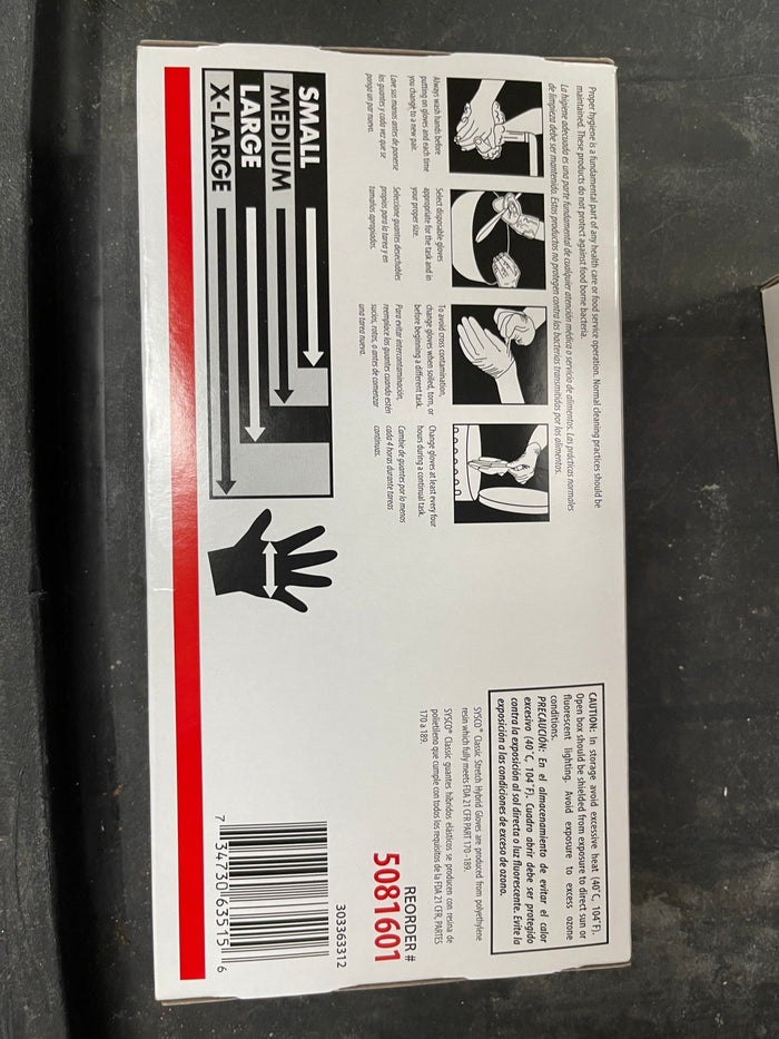 New Gloves, Sysco, Classic Vinyl - Medium - 100/box - Falcon Restaurant Supply - 2
