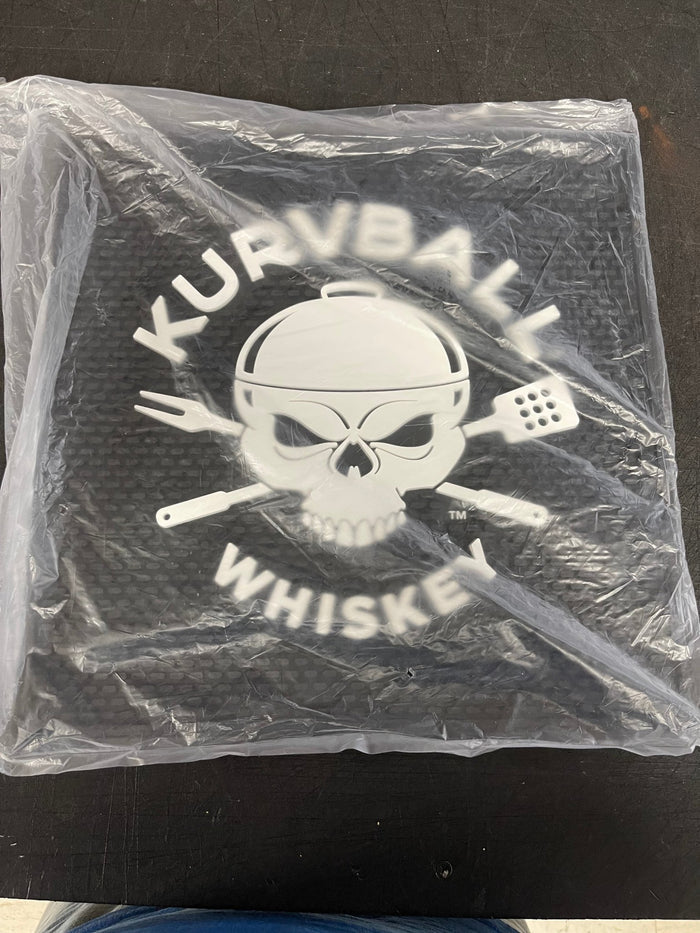 New Kurvball Barbecue Whiskey Bar Drip Mat 14" X 14" - Shir - Falcon Restaurant Supply - 2