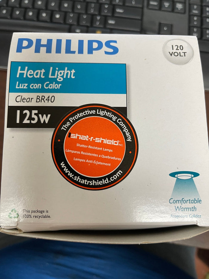 New Philips BR40 Clear Heat Light 125W Medium Base. - Falcon Restaurant Supply - 2