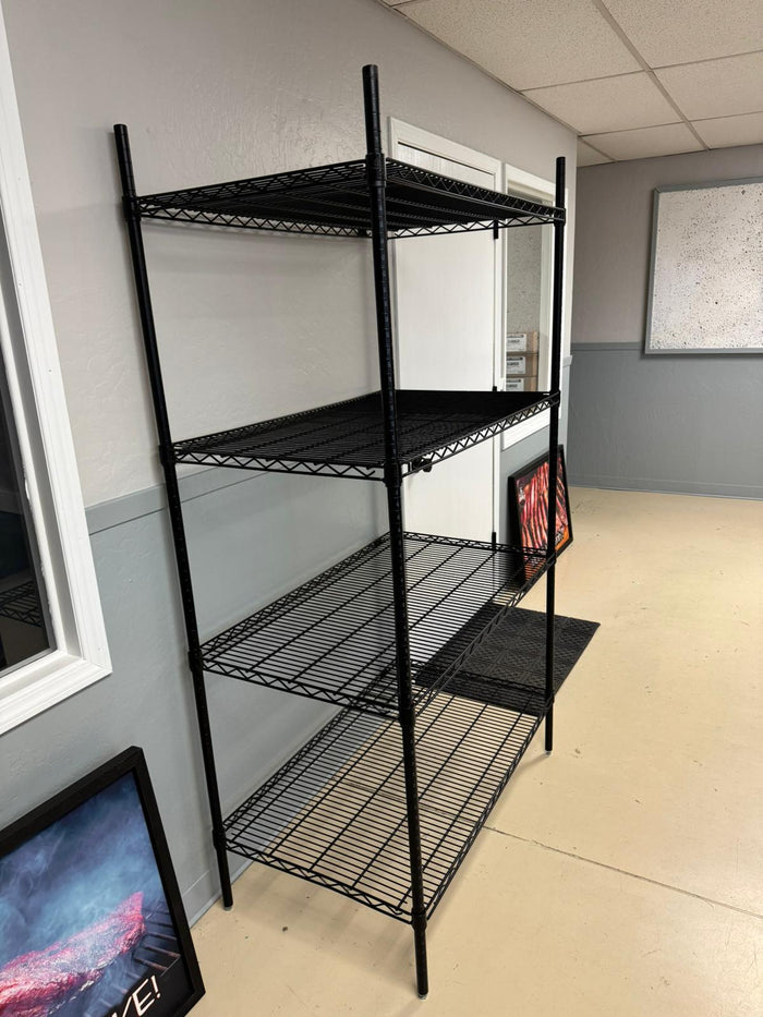 New Quantum Storage Systems Wire Shelving, 24"X54"X86", Black Epoxy Coated Steel - Falcon Restaurant Supply - 1