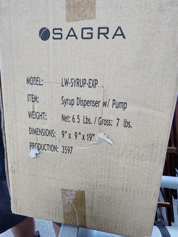 New Sagra LW - SYRUP - EXP Syrup Dispenser with Pump - Falcon Restaurant Supply - 6