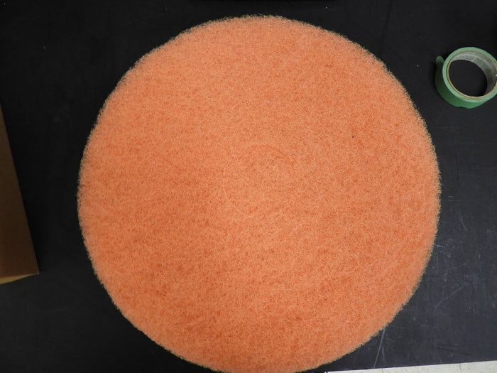 New Scrubble by ACS 45 - 16 16" Peach Burnishing Floor Pad 5 Pad/Case - Falcon Restaurant Supply - 1