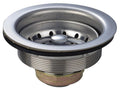 New Stainless Steel Basket Drain with crumb cup, 3.5" opening, 1.5" - Falcon Restaurant Supply - 1