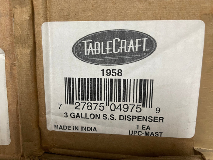 New Tablecraft 1958 3 Gallon Stainless Steel Cold Beverage Drink Tea Dispenser - Falcon Restaurant Supply - 8