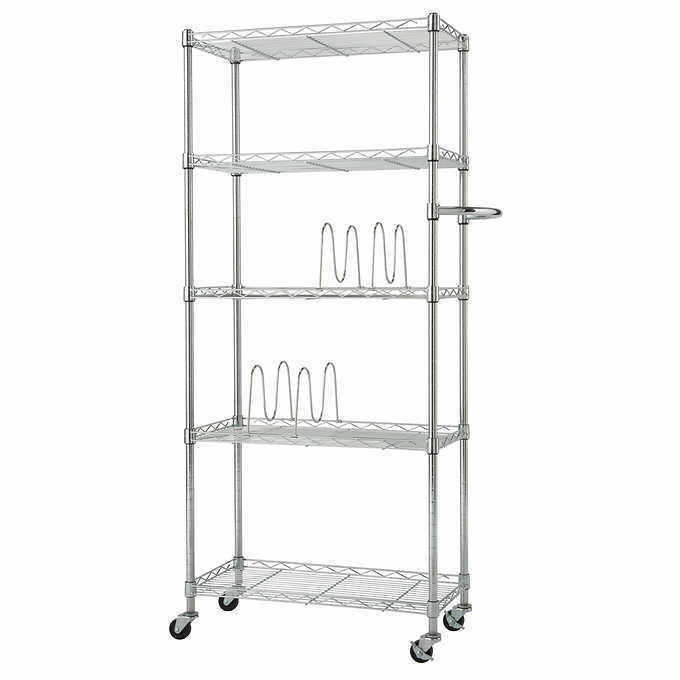 New TRINITY Basics EcoStorage 5 - Tier Metal Shelving Rack - Falcon Restaurant Supply - 1