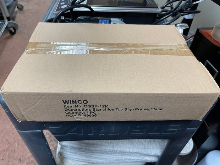 New Winco CGSF - 12K Black Stainless Steel Stanchion Top Sign Frame - Falcon Restaurant Supply - 6