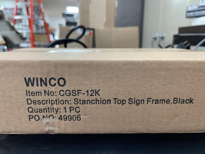 New Winco CGSF - 12K Black Stainless Steel Stanchion Top Sign Frame - Falcon Restaurant Supply - 7