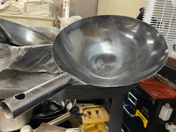 New Winco WOK - 36 16" Carbon Steel Japanese Style Wok with Welded Handle - Falcon Restaurant Supply - 2