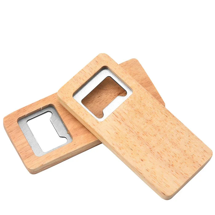 Oak Wood Bottle Opener Stainless Steel Beer Opener Kitchen Bar Accessories Wedding Party Gift