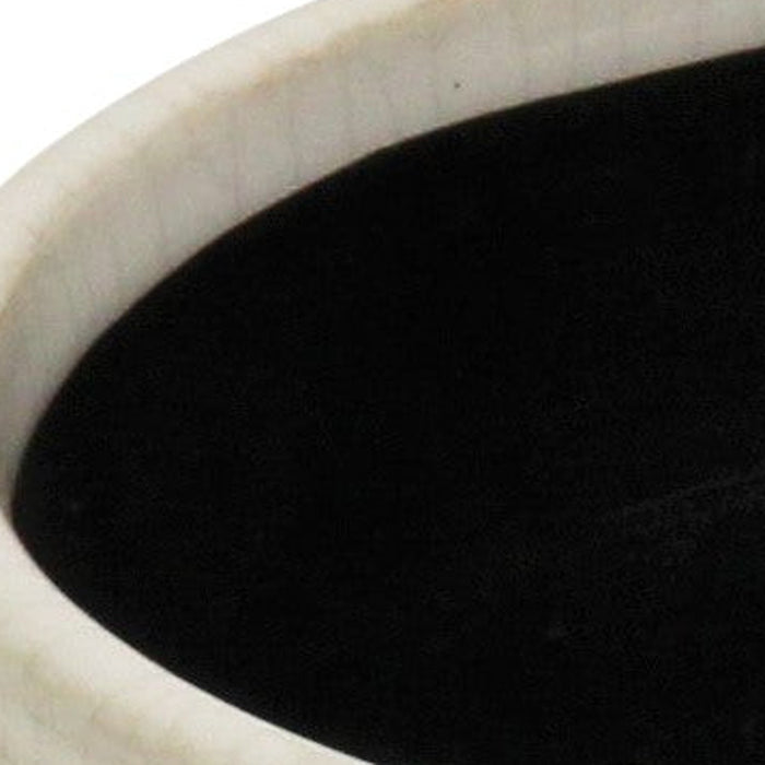 Off White Ceramic 42 Ounce Dotted Round Distressed Pot Planter
