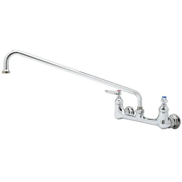 New T&S B - 0230 Wall Mounted Pantry Faucet with 8" Adjustable Centers, 18" Swing Nozzle - Falcon Restaurant Supply - 1