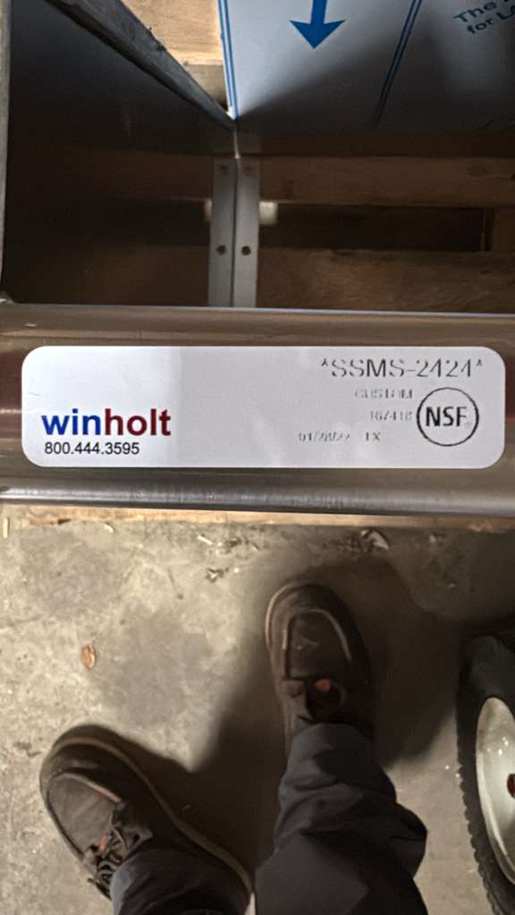 Old Stock Winholt SSMS-2424 Stainless Microwave Shelf, wall mounted, 24"W x 24"D