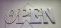 Open Medium Size LED Sign - RGBW WAVE EFFECT, 14X40" - Falcon Restaurant Supply - 1