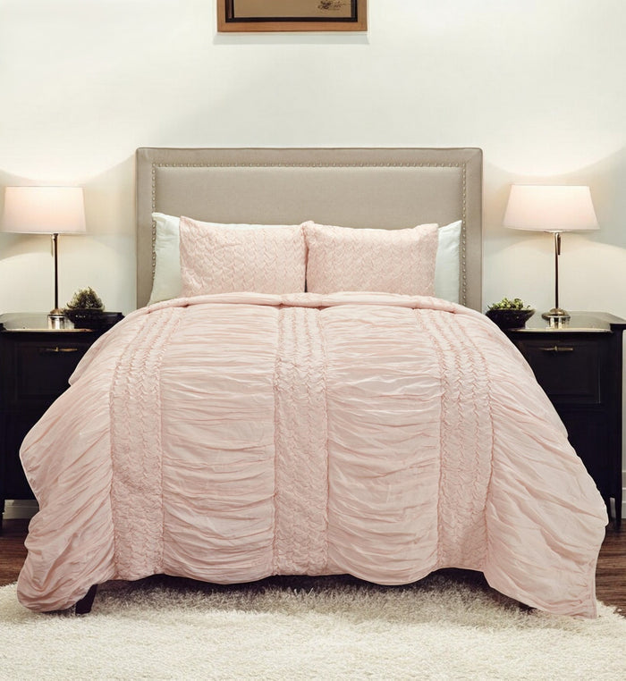 Pink Geometric Twin Quilt