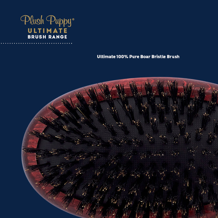 Close-up of the boar bristles on the Plush Puppy Ultimate Pure Boar Bristle Brush