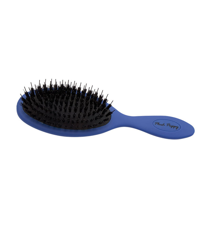 Plush Puppy blue anti-static porcupine bristle grooming brush