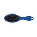 Plush Puppy blue pocket pin brush with metal pins on an oval head
