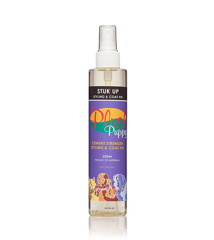 Plush Puppy Stuk Up Cement Strength Styling and Coat Fix spray bottle, 225ml