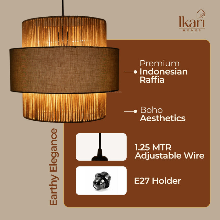 Raffia Olivo Weave Chandelier