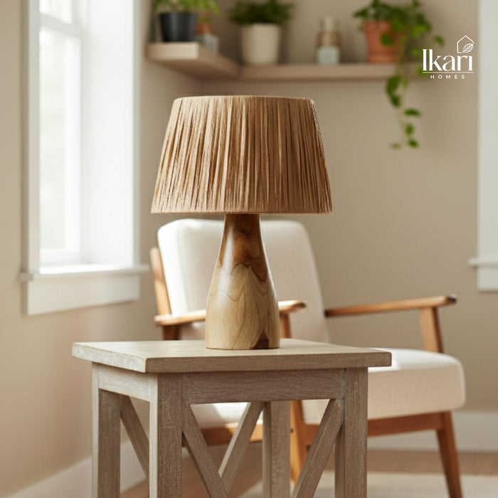 Raffia Teak Glow Lamp